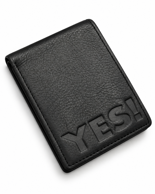 BLACK NIGHT Men's Irish Leather Card Holder | Embossed Design