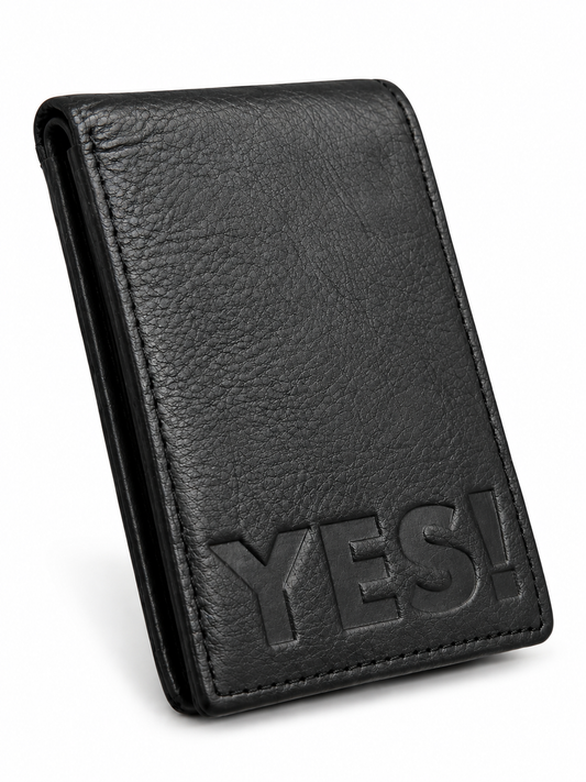 BLACK NIGHT Men's Irish Leather Card Holder | Embossed Design