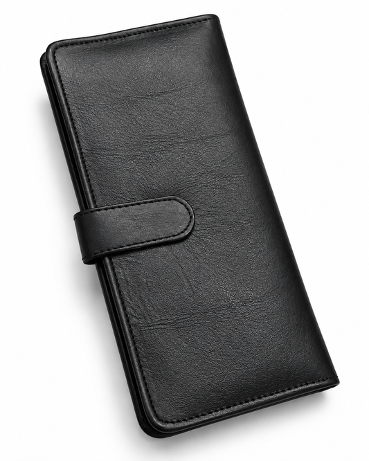 SPECTER Women Black Long Coalw Leather Wlet – Premium Quality Slim Bifold