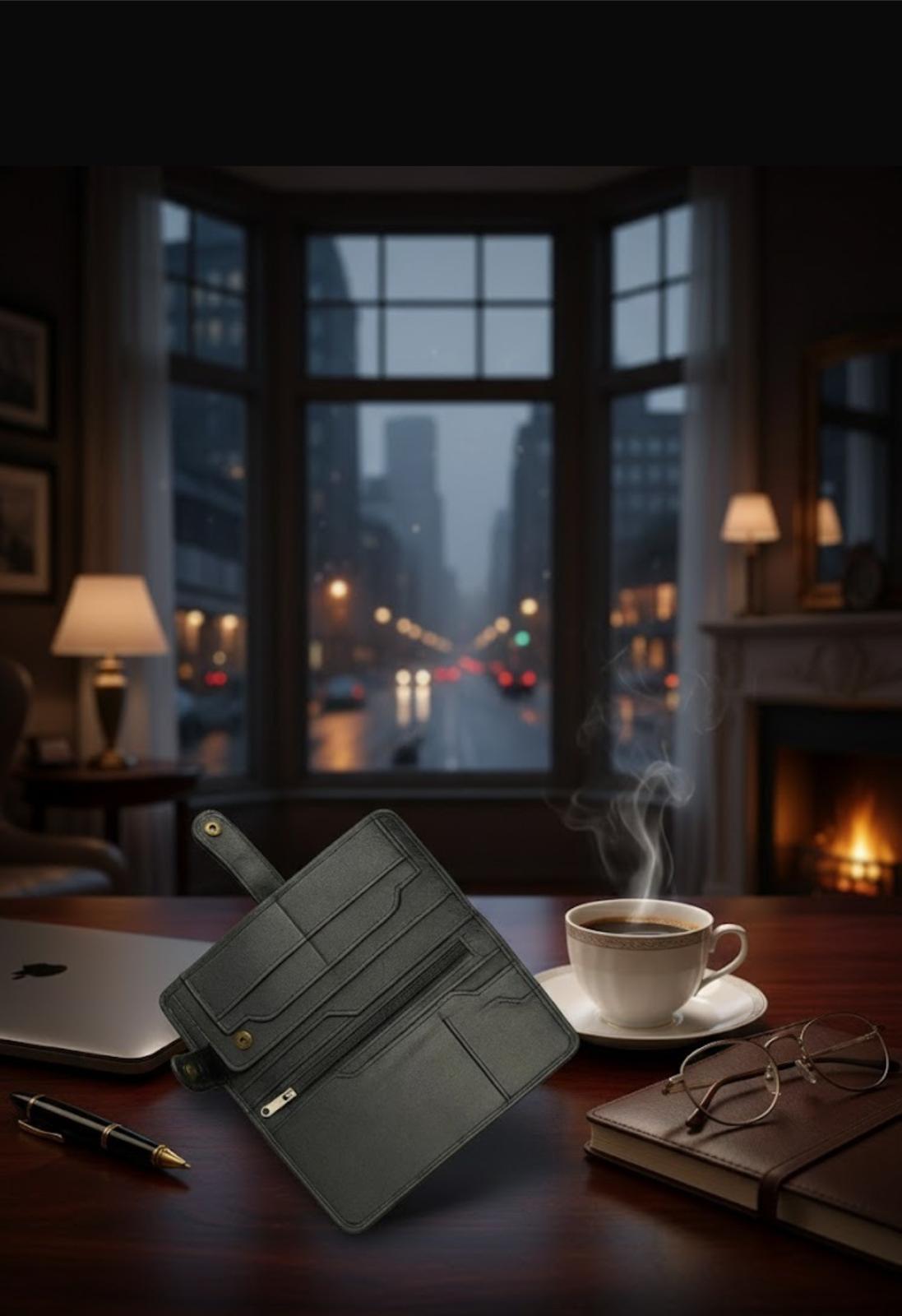 SPECTER Women Black Long Coalw Leather Wlet – Premium Quality Slim Bifold