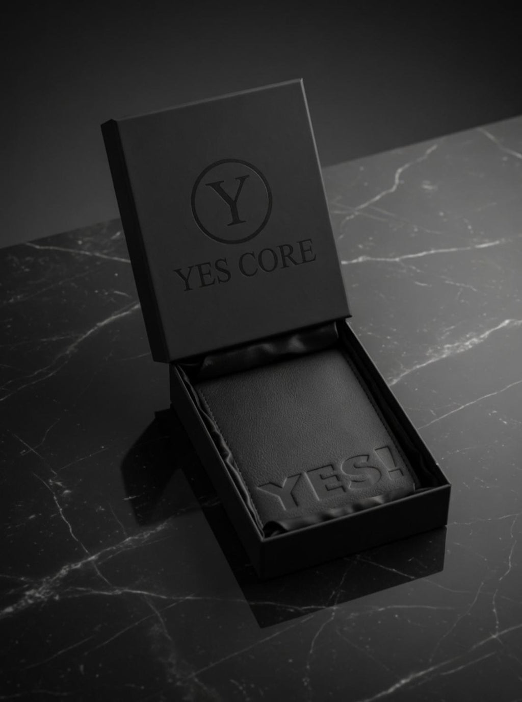 APEX Men’s Premium Irish Leather Bifold Wallet with Embossed "YES!" Design
