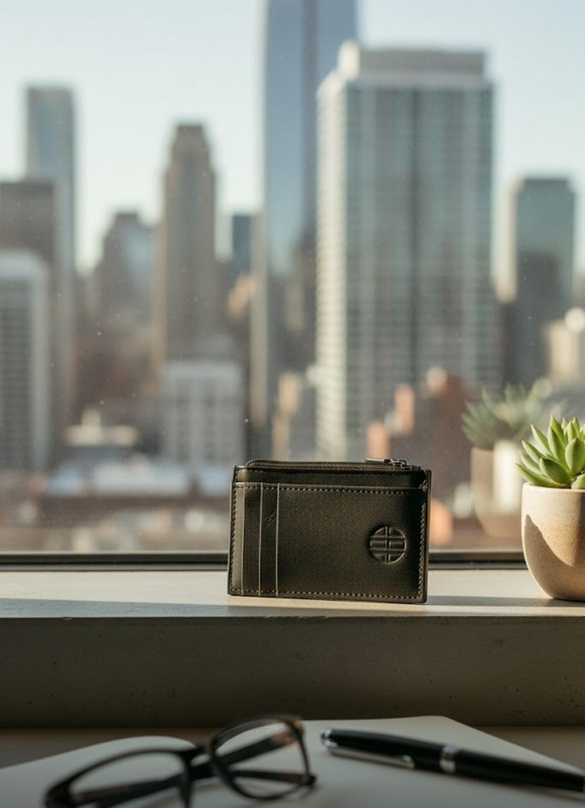 VAULT Men's Black Irish Leather Card Holder | Genuine Cowhide