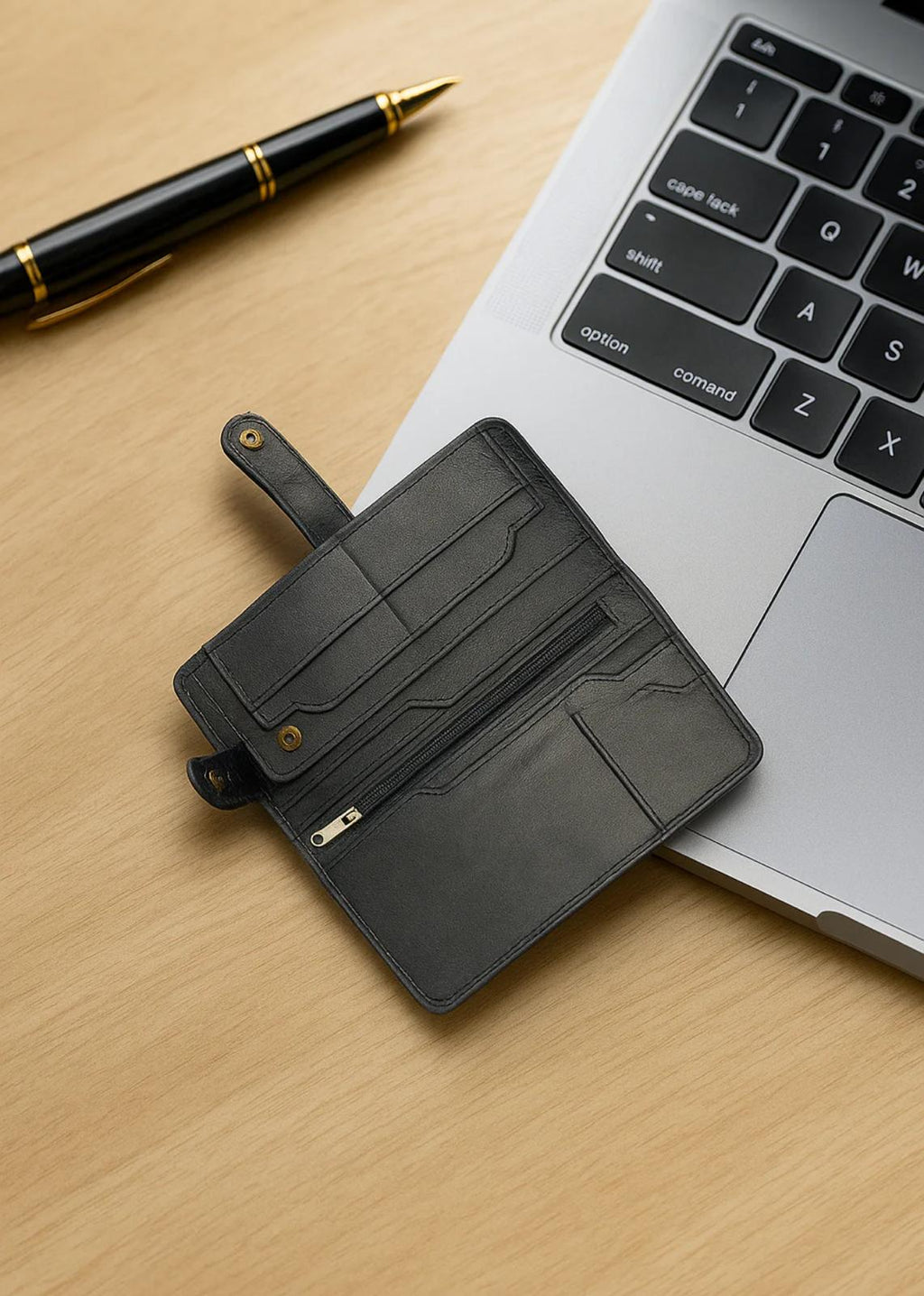 SPECTER Women Black Long Coalw Leather Wlet – Premium Quality Slim Bifold