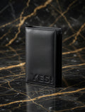 STELLAR Men's Black Long Cow Leather Wallet – Premium Quality, Slim Bifold