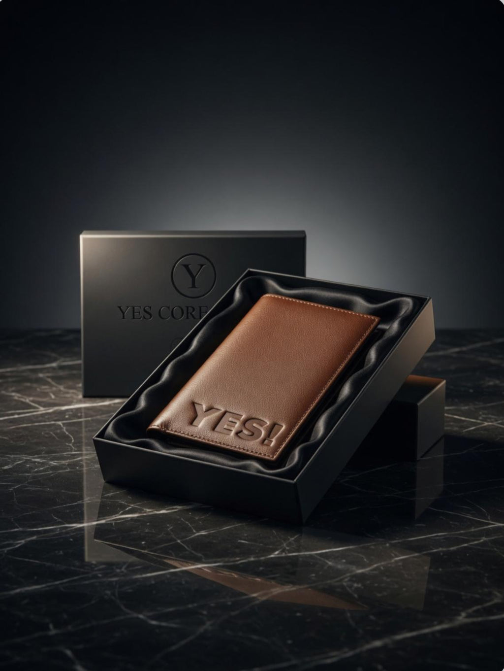 STERLING Men's Brown Cow  BIFOLD Leather Wallet – Signature "YES!" Embossing