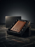 STERLING Men's Brown Cow  BIFOLD Leather Wallet – Signature "YES!" Embossing