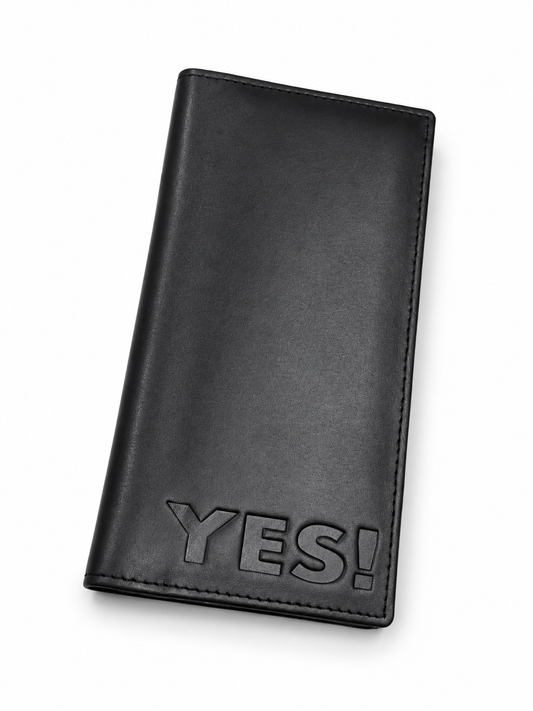 STELLAR Men's Black Long Cow Leather Wallet – Premium Quality, Slim Bifold