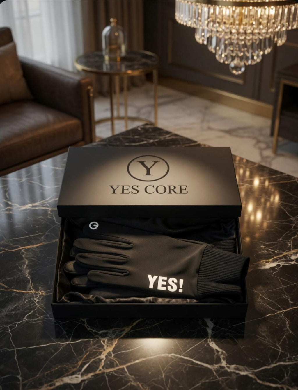 "YES!" Signature Leather Touchscreen Gloves