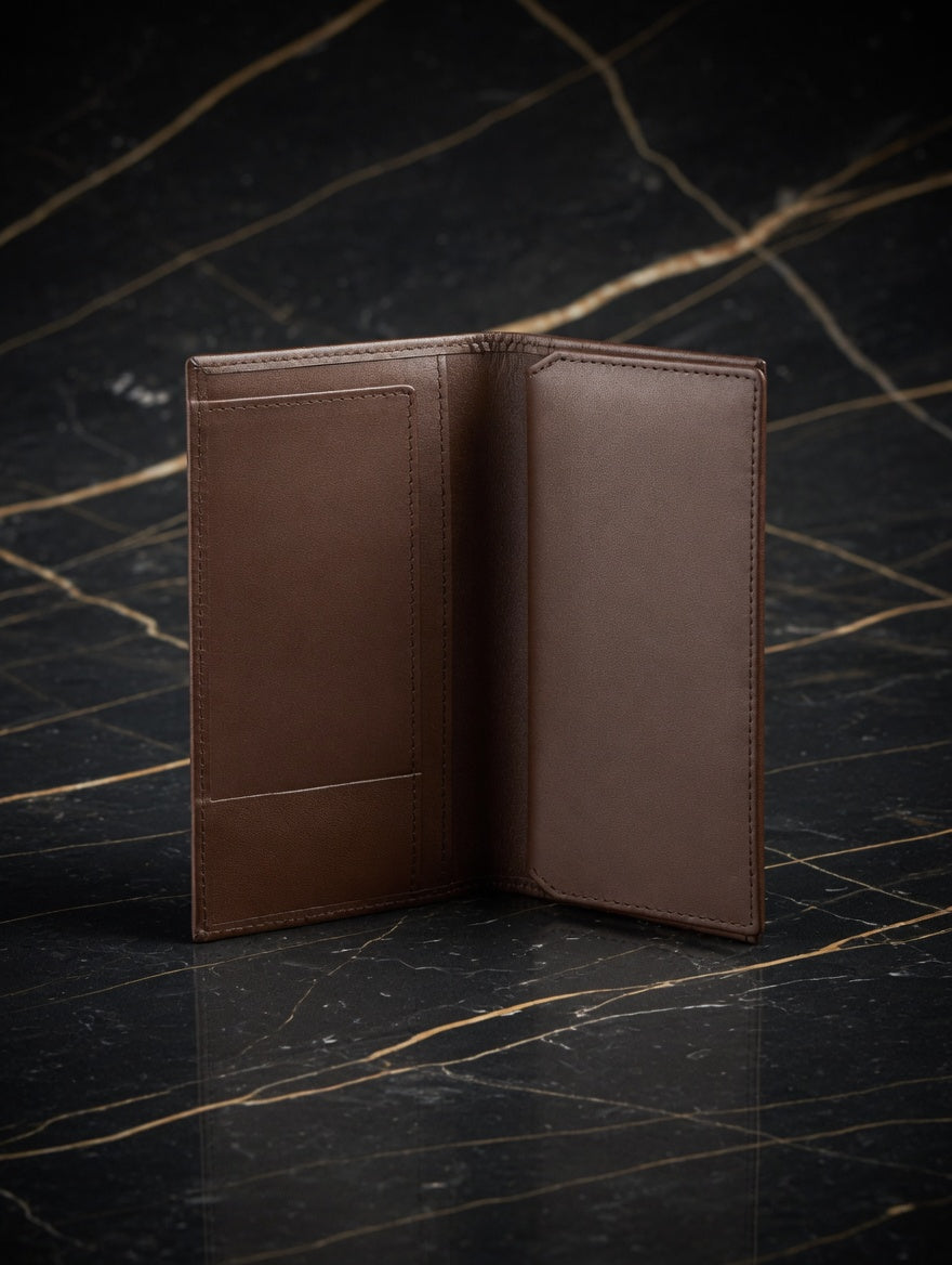 STERLING Men's Brown Cow  BIFOLD Leather Wallet – Signature "YES!" Embossing