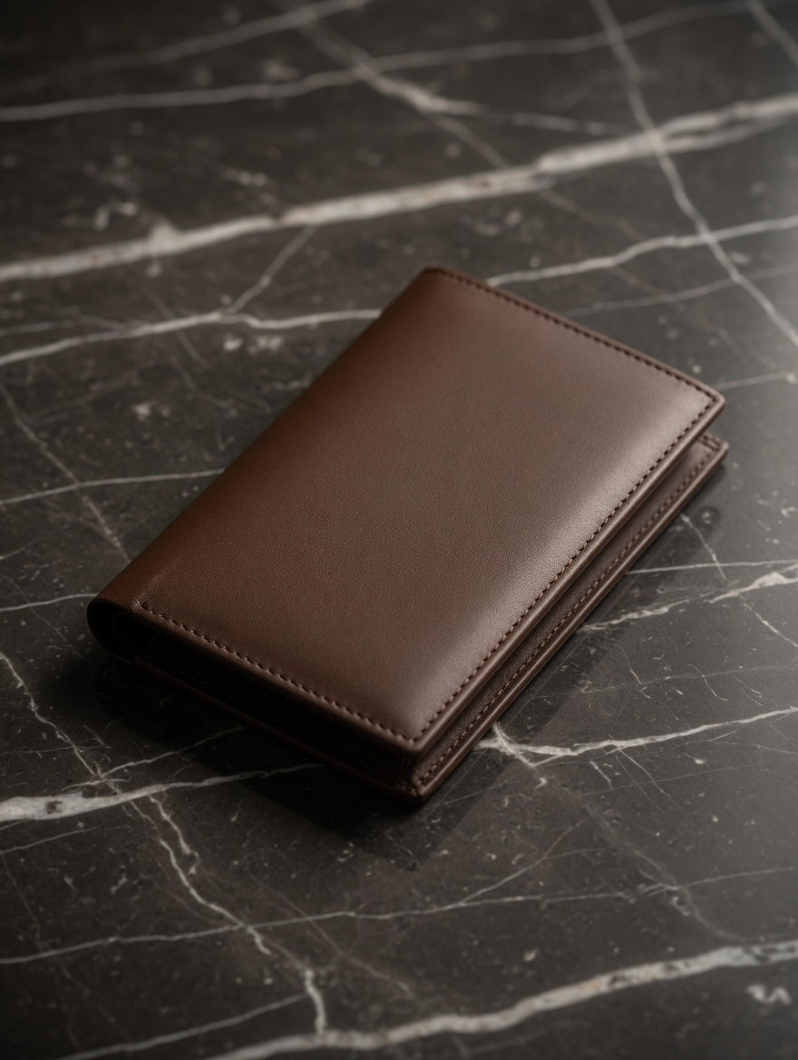 STERLING Men's Brown Cow  BIFOLD Leather Wallet – Signature "YES!" Embossing