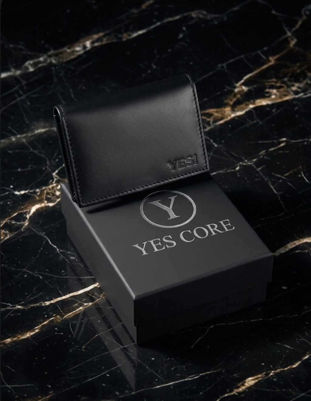 BLACK NIGHT Men's Irish Leather Card Holder | Embossed Design