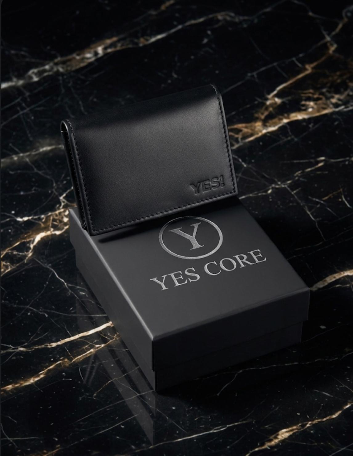 BLACK NIGHT Men's Irish Leather Card Holder | Embossed Design