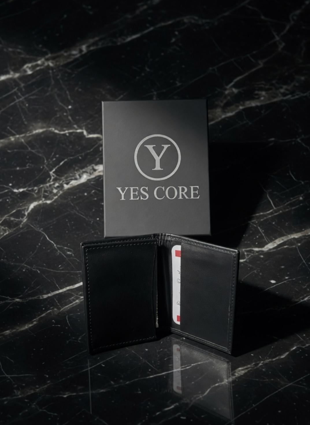 BLACK NIGHT Men's Irish Leather Card Holder | Embossed Design
